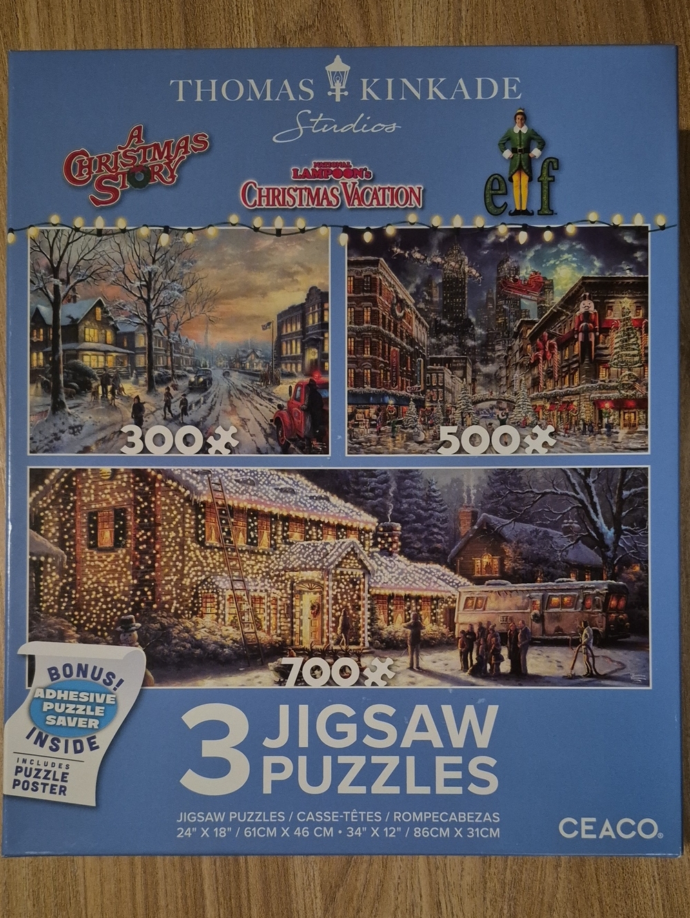 Thomas Kinkade Studios Holiday 3 Puzzle Set New In Box Unopened